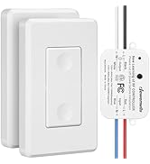 DEWENWILS 3 Way Wireless Light Switch and Receiver Kit, Remote Control for Ceiling Lights, Fans, ...