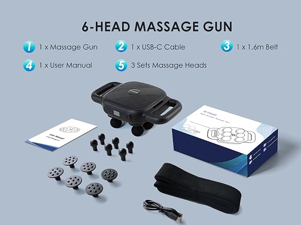 6 head massage gun