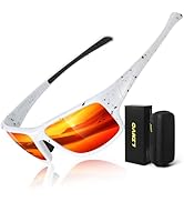LINVO Polarized Sports Sunglasses for Men,Thick Square Wrap Around 100% UV400 Protection Sun Glas...