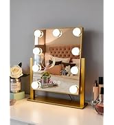 SLIMOON SLMOON Hollywood Vanity Mirror with Lights, 9 Dimmable LED Bulbs Lighted Makeup Mirror wi...