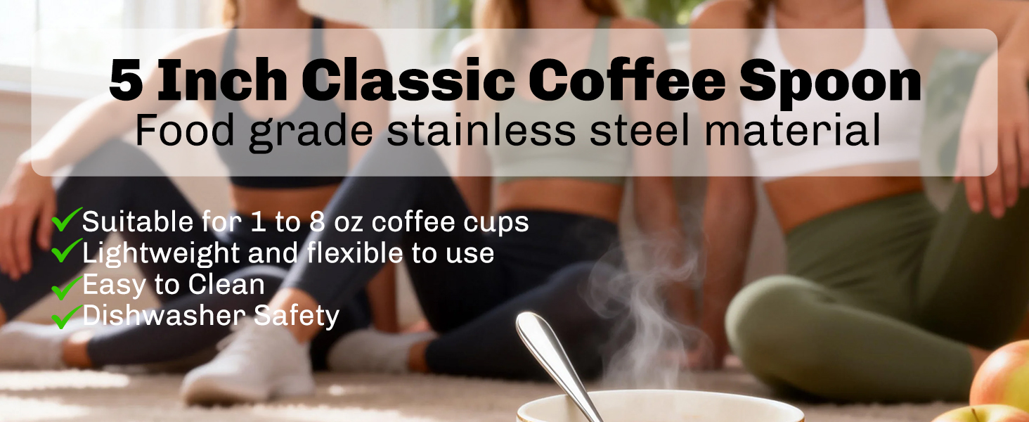 Demitasse Espresso Spoons, Stainless Steel 5 Inches Small Spoons
