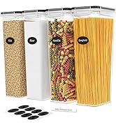 DWËLLZA KITCHEN Pasta Storage Containers for Pantry Airtight - 4 Pc Spaghetti Container Storage -...