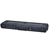 MEIJIA Portable All Weather Rolling Hard Rifle Case with Wheels,Foam Inserted, Elegant Black,48.4...
