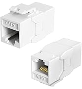 Jadaol 1 Pack RJ45 Cat6 Keystone Couplers, Female to Female Inline Couplers, 10Gbps Patch Cable E...