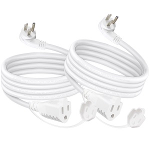 Weatherproof Garden Low Profile Flat Plug 3 Prong Indoor Grounded Extension Cord