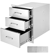 VEVOR 18x23 Inch Outdoor Kitchen Cabinets 18W x 20.5H x 23D Inch, BBQ Drawers Stainless Steel, Ou...