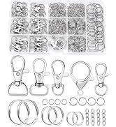 325PCS FIVEIZERO Keychain Making Kit - Keychain Clip with Key Ring, Lobster Claw Clasp, Swivel Sn...