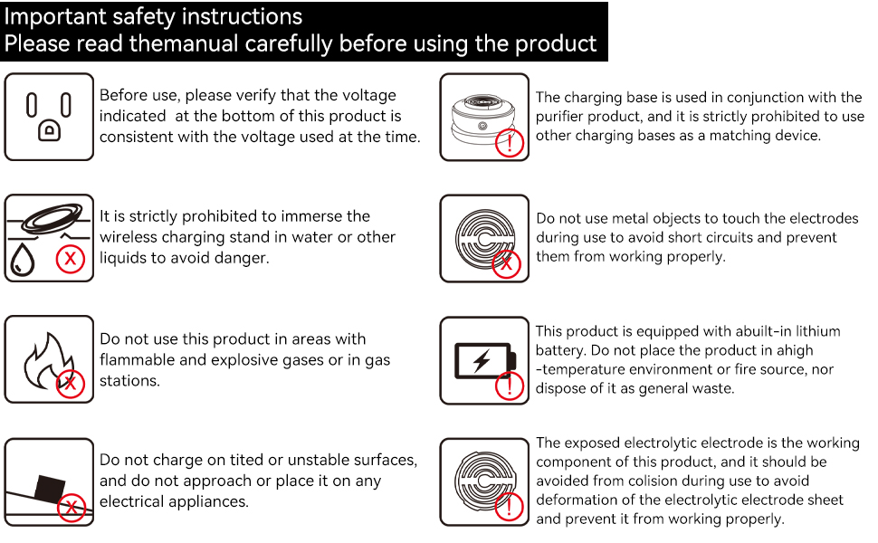 Fruit and vegetable purifier Operation Instructions