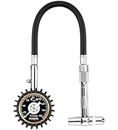 Dual Head Tyre Pressure Gauge 160 PSI / 11Bar,PUIBERS 2'' Dial Glow in Dark - Flexible Rubber Hos...