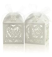 COTOPHER Laser Cut Boxes 60pcs Thank You Gift Boxes Wedding Party Favor Boxes Lace Candy Boxes fo...