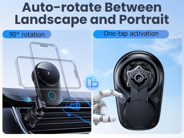Wireless Magnetic Car Phone Holder Mount with Cooling Fan &amp; RGB Lights