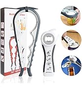 Jar Opener Bottle Opener for Weak Hands, 5 in 1 Multi Function Can Opener Bottle Opener Kit with ...
