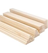PH PandaHall 46pcs 4 Sizes Wood Square Dowel Rods Wooden Strip Solid Wood Stock 30cm Wooden Slats...