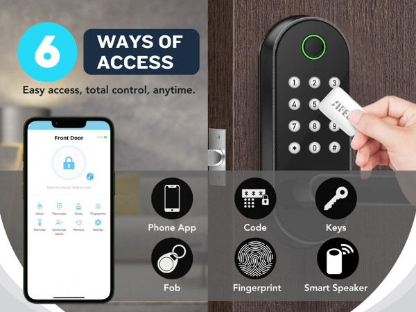 Sifely Smart lock black unlock 6 ways