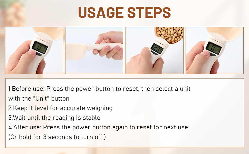Digital Measuring Spoon Scale, Suitable for Cooking, Baking, Coffee Brewing, Pet Feeding, Etc.