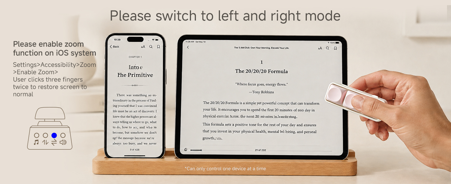 Connecting mobile phones and tablets to flip pages