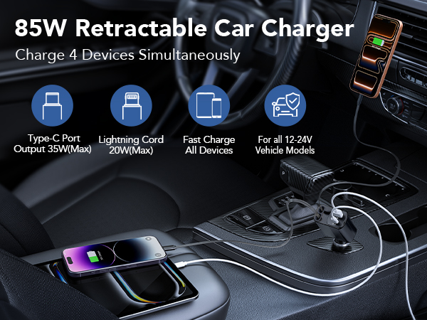 Retractable car charger