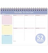 Weekly To Do List Notepad, Undated Planner with 52 Sheets (8.5''x11''), Desk Weekly Planner for W...