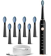 Teeth &amp; Gums Care Electric Toothbrush, IPX7 Waterproof Sonicare 38000VPM, Fast Charge Long Last w...