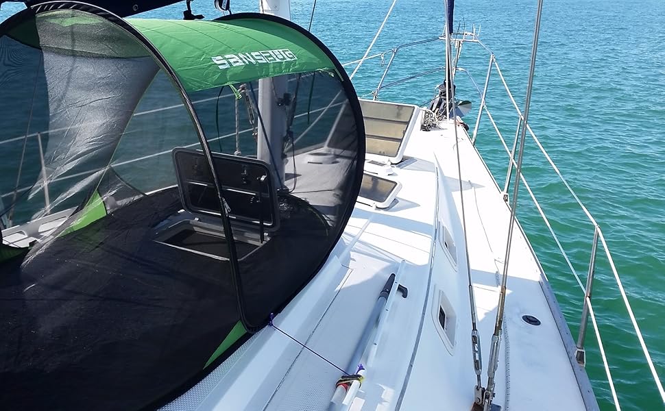 boat tent (tent on the deck of a boat)