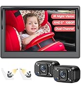 Itomoro Baby Car Camera, Dual Channel 5 inch Display with 2 IR Night Vision Camera, Easily Instal...