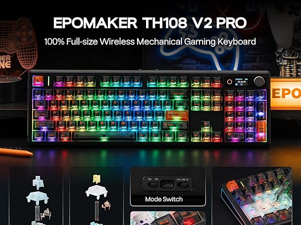 TH108 V2 PRO Wireless Gaming Keyboard