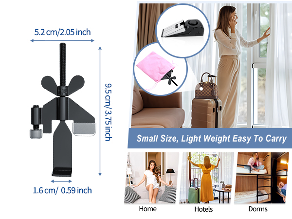 Door Stop Alarm wit Adjustable Portable Door Lock