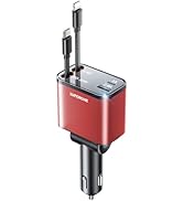 [2024 Upgraded] 4 in 1 Retractable Car Charger, SUPERONE Smaller Fast Car Phone Charger 69W with ...