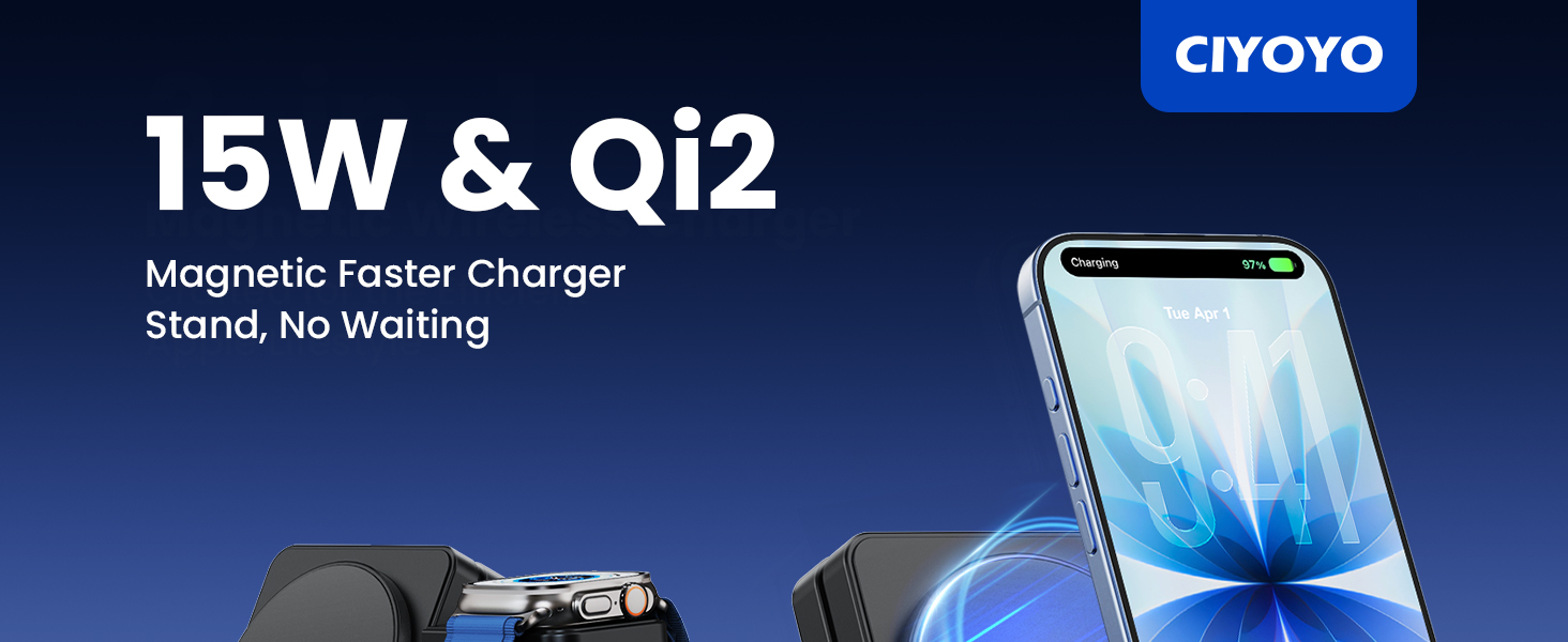 15W Fast Magnetic Wireless Charger Stand