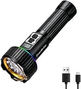 EverBrite 1700LM Rechargeable Flashlight with Spotlight, Floodlight &amp; RGB | Digital Power Display...
