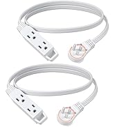 DEWENWILS 3FT 360° Rotating Flat Plug Extension Cord/Wire, 16AWG Multi 3 Outlet Extension Cord, 3...