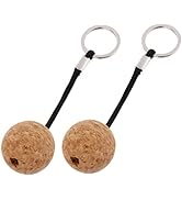 Toddmomy 2pcs Cork Float Circle Key Ring Keychain for Keys Fishing Keychain Foam Floating Keychai...