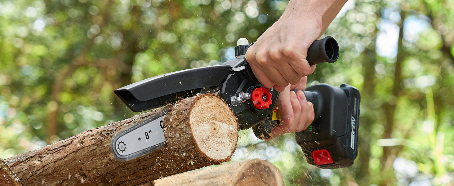 Mini Chainsaw, 8 inch &amp;amp;amp;amp; 6 inch Electric Chainsaw Cordless, Brushless Chainsaw with Auto Oiler