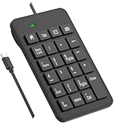 LOONASA Wired USB C Number Pad - 23 Keys Type C Numeric Keypad Upgraded Version of 10 key USB Key...