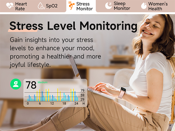 Smartwatch with Bluetooth Calls, Heart Rate/Sleep/SpO2 Monitor, IP68 Waterproof Fitness Tracker