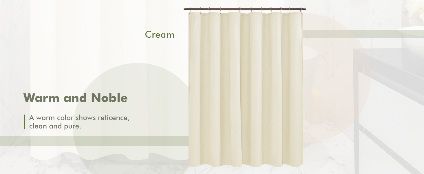 cream embossed microfiber shower curtain liner with magnets