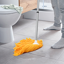 cleaning restroom