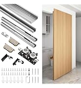Hbl' 48 Inch Trackless Sliding Door Hardware Kit for Barn Doors, Concealed Sliding Door Hardware ...