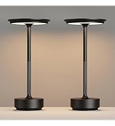 FDIDC 2 Pack Rechargeable Cordless Table Lamps, Portable 5000mAh LED Table Light, 3 Color Steples...