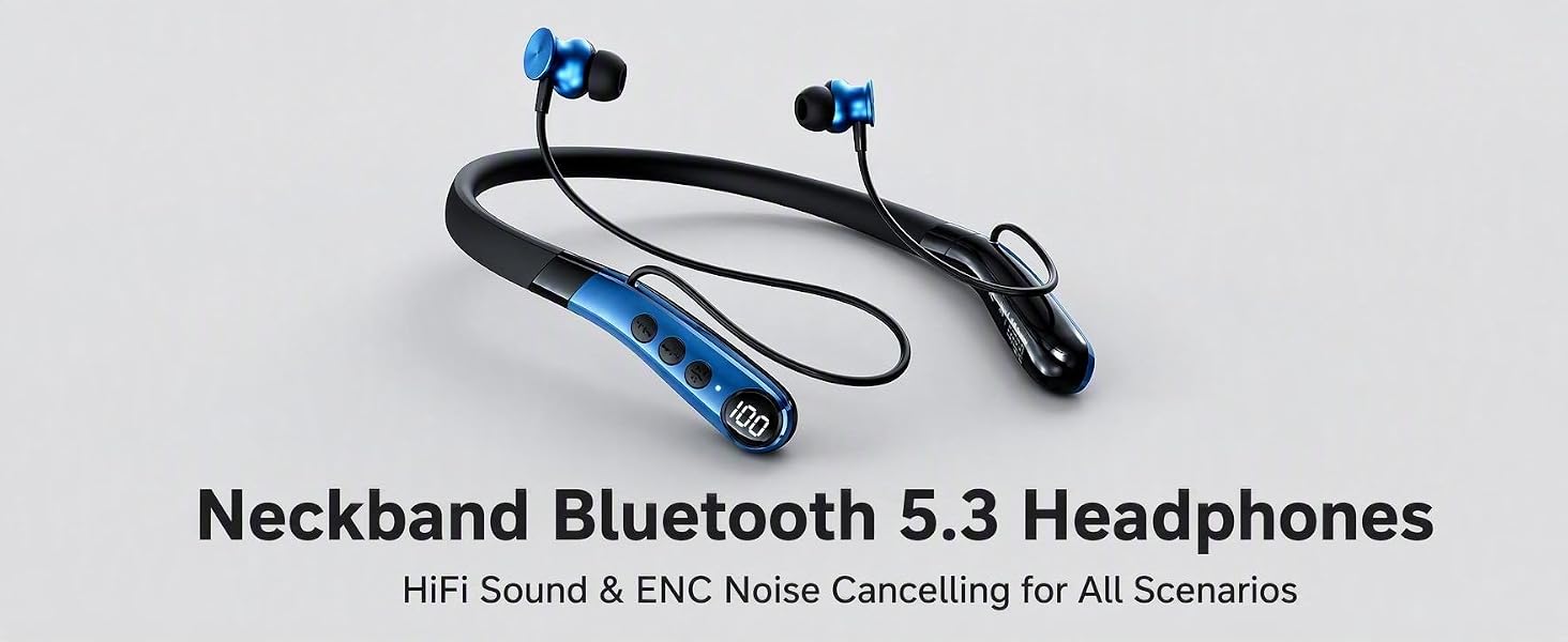 Neckband Bluetooth 5.3 Headphones