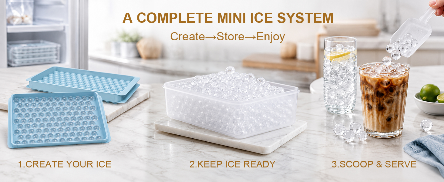 Mini Ice Cube Trays for Freezer with Lid