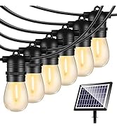 SUNAPEX Solar String Lights Outdoor Waterproof,96FT Solar Patio Lights with Shatterproof Edison B...