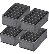 FAMALAHEE 4 PACK Sock Underwear Drawer Organizer Dividers, Collapsible Cabinet Closet Storage Box...