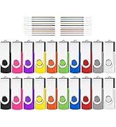 AreTop Bulk USB Flash Drive 1GB 20 Pack, USB2.0 Pendrive Jump Drive Memory Stick Swivel Bulk Thum...