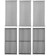 Cast Iron Grill Grate &amp; Stainless Steel Emitter Plate Replacement Kit for Charbroil 463242516, 46...