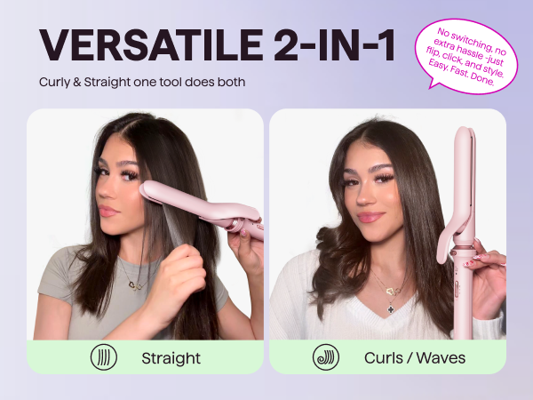 2 in 1 hair straightener and curler