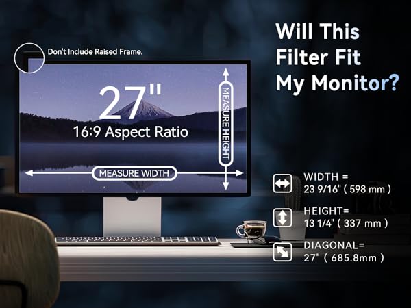 anti glare computer screen cover 27 inch monitor