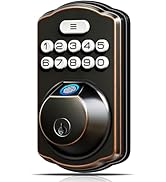 Veise Fingerprint Door Lock, Keyless Entry, Auto Lock, Electronic Keypad Deadbolt for Front Door,...