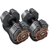 ATIVAFIT Adjustable Dumbbell Set of 2, 5–88LB Quick Dial Free Weights with Double Safety Lock, An...