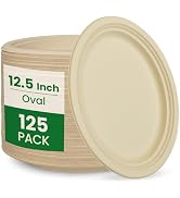 biocean 12.5 Inch Oval Plates [125-Value Pack] - Sustainable and Heavy-Duty ...